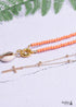Boho Necklace, Seed Bead Choker, 2 Layers Cross & Shell